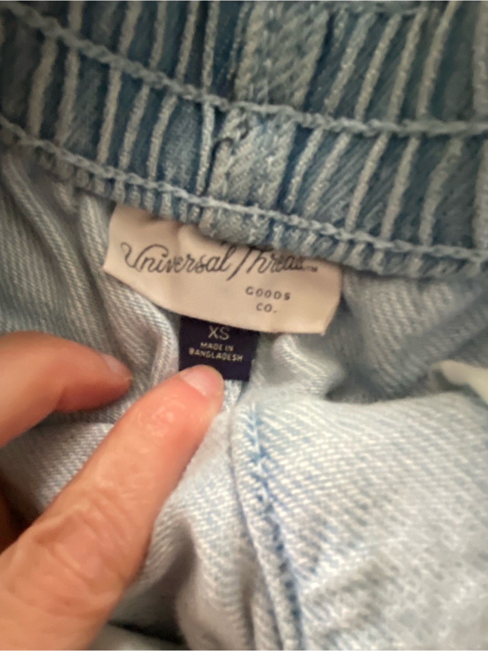 Universal Thread Light Blue Denim-Look Drawstring Shorts - Picture 3 of 3